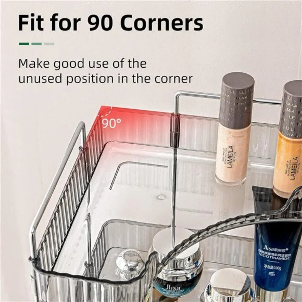 Corner Bathroom Countertop Organizer, 3 Tiers Vanity Trays for Counter, Makeup